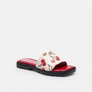 Coach Florence leather sandals with cherry